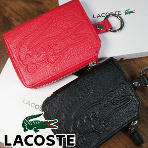 【ポイント8倍】【送料無料】ラコステ LACOSTE カードケース パスケース メンズ レディース NF1212K 小銭入れ 札入れ 財布 カード入れ ICカード 本革 ワニ 鰐 牛革 黒 赤 【あす楽】evidr o-sg