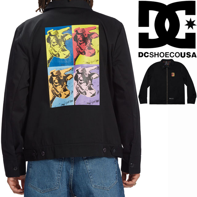 ディーシーシューズ DC SHOES×アンディ・ウォーホル コラボ ジャケット メンズ AW COW SERIES MECHANIC JACKET アウター トップス 長袖 アパレル 服 ジップアップ 牛 ブラック 黒 ADYJK03150 KVJ0 送料無料 あす楽 evid2