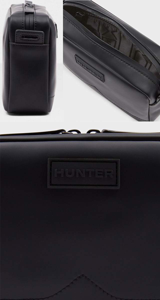 【あす楽】ハンター HUNTER バッグ レディース メンズ オリジナル ラバライズド レザー ツー ストラップ ミニ クロスボディ バッグ 小さめ 防水 撥水 ショルダーバッグ 斜め掛け 2WAY ブラック UBX1180LRS BLK 【送料無料】 evid