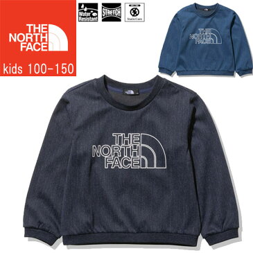 【あす楽】ザ・ノースフェイス THE NORTH FACE トップス キッズ ジュニア ストレッチデニムマウンテンクルー NTJ12217 クルーネック カットソー ティーシャツ 男の子 女の子 丸首 ウェア デニム インディゴ ストレッチ 撥水 吸汗速乾 アウトドア キャンプ 【送料無料】 evid