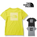 ザ ノースフェイス Tシャツ レディース NTW12192 ショートスリーブジャカードスクエアロゴクルー 丸首 半袖 カットソー 可愛い 吸水 速乾 ジャージ トップス アウトドア キャンプ アパレル 黒 灰 黄 送料無料 あす楽 evid1