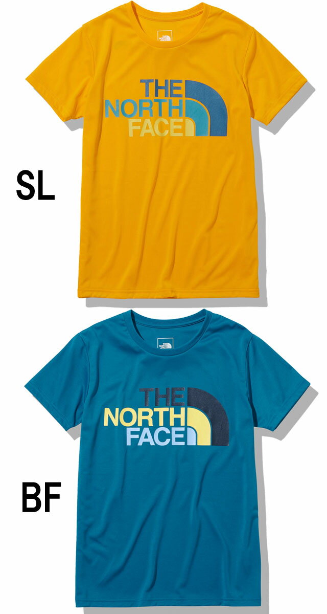 ザ・ノースフェイス THE NORTH FACE Tシャツ レディース NTW32134 ショートスリーブカラフルロゴティー クルーネック 丸首 半袖 カットソー 可愛い 速乾 トップス アウトドア キャンプ アパレル 白 カーキ 黄色 青 【メール便送料無料】evid |3