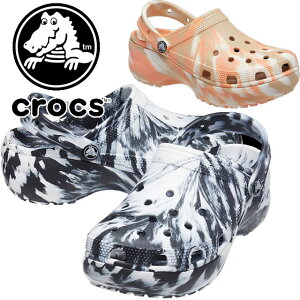 クロックス crocs メンズ レディース サンダル クラシック プラットフォーム マーブル クロッグ w 厚底サンダル カジュアルシューズ 207176 066 ブラック/ホワイト 2ZM チャイ/マルチ 靴 【送料無料】 テレワーク 在宅勤務 【あす楽】evid 【p】 |6