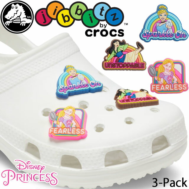 \最大1000円クーポン有/クロックス crocs ジビッツ jibbitz キッズ メンズ レディース 10007852 ディズニー ヒロイン 3pk 3個セ...
