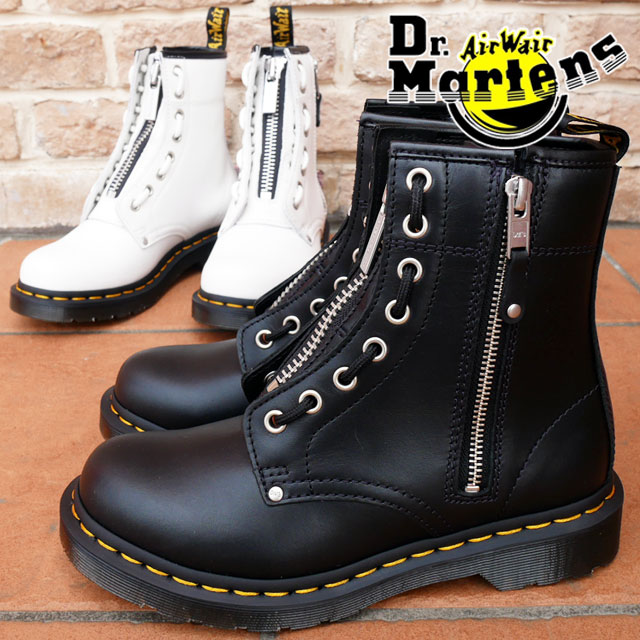 【返品交換送料無料】ドクターマーチン Dr.Martens レディース 8ホールブーツ 1460 ツインジップ ショートブーツ ジップアップ レースアップブーツ 2WAY 本革 レザーブーツ カジュアルシューズ 靴 27629001 ブラック 黒 27624100 ホワイト 白 あす楽 evid