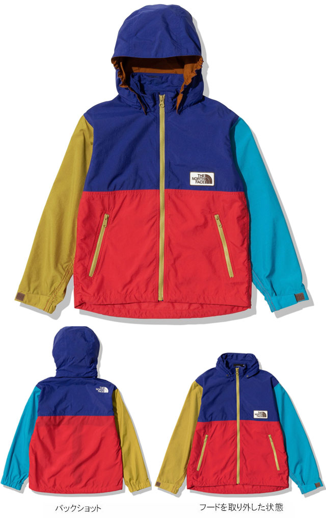 【あす楽】 ザ・ノースフェイス THE NORTH FACE ウインドブレーカー キッズ ベビー グランドコンパクトジャケット NPJ22212 アウター パーカー フード 男の子 女の子 子供服 UVカット トップス 上着 防寒 防風 撥水 アウトドア キャンプ 【送料無料】 evid