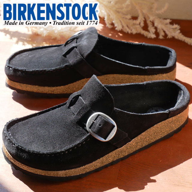 ビルケンシュトック BIRKENSTOCK サボサンダル レディース バックリー ナロー幅 1017826 ブラック 黒 クロッグサンダル コンフォートシューズ 靴 カジュアルシューズ スエード モカシン風 ハー…