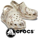 ＼ポイント7倍／送料無料 クロックス crocs レディース クロッグサンダル クラシック クラッシュ マーブル クロッグ 厚底サンダル サボサンダル カジュアルシューズ チャンキーソール 208265-2Y3 ボーン/マルチ 靴 あす楽 evi