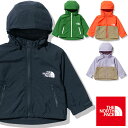 【メール便送料無料】 ザ・ノースフェイス THE NORTH FACE ベビー キッズ ウインドブレーカー NPB22210 コンパクトジャケット パーカー フード フーディー アウター 男の子 女の子 子供服 UVカット トップス 防寒 防風 撥水 アウトドア キャンプ 紺 緑 橙 紫 ベージュ evid