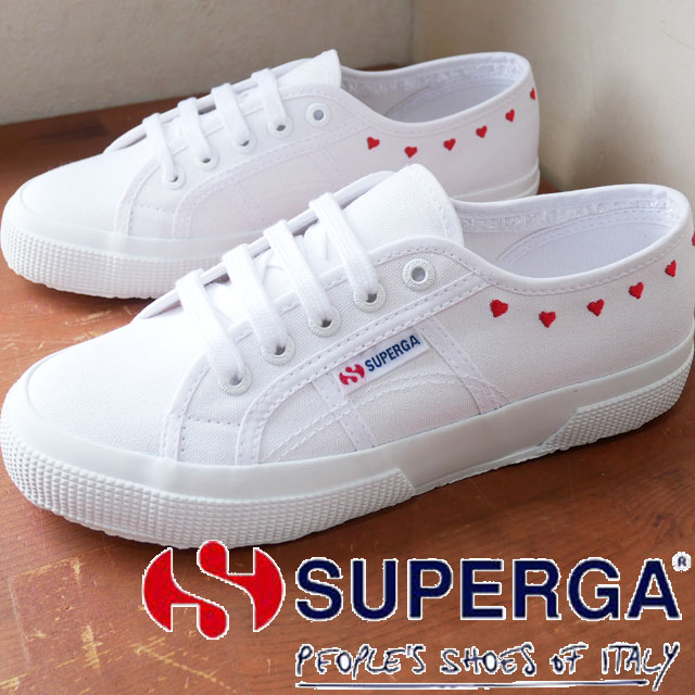 スペルガ スペルガ SUPERGA スニーカー レディース 2750 リトル ハート エンブロイダリー S7126SW AB7 ホワイト-レッド ハート 白 送料無料 あす楽 evid4