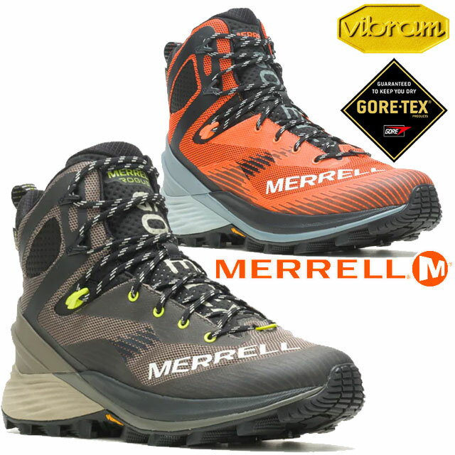 ＼ポイント6倍／メレル MERRELL メンズ ハイキングシューズ 靴 ローグ ハイカー ミッド ゴアテックス 防水 トレッキングシューズ アウトドア ハイカット J037147 オレンジ J037159 ボウルダー 送料無料 あす楽 evid4