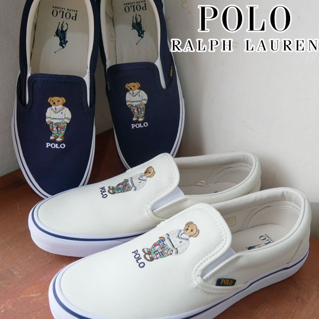 ポロ ラルフローレン スニーカー メンズ ＼ポイント8倍／ポロ ラルフローレン POLO RALPH LAUREN メンズ スリッポン キートン スリップ-SK-SPO スニーカー ローカット ポロベア カジュアルシューズ RA53 ホワイト 白 ネイビー クマ 靴 送料無料 あす楽 evidr o-sg