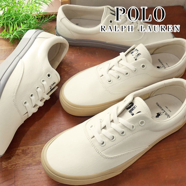 ポロ ラルフローレン スニーカー メンズ ポロ ラルフローレン POLO RALPH LAUREN スニーカー メンズ ツイル スニーカー ローカット カジュアルシューズ RA70 KEATON-TABII-SK-LTL オフホワイト/サンド オフホワイト/グレー 紐靴 送料無料 あす楽 evid