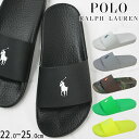 ＼ポイント7倍／ポロ ラルフローレン POLO RALPH LAUREN レディース サンダル ポロスライド-SN-SLI スライドサンダル シャワーサンダル シャワサン カジュアルシューズ P41T ブラック 黒 ホワイト 白 グレー ダークグリーン柄 グリーン イエロー 靴 送料無料 あす楽 evid