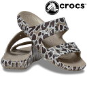 ＼ポイント7倍／クロックス crocs スライドサンダル メンズ レディース クラシック アニマル プリント サンダル シャワーサンダル 208614-2BY カーキ×レオパード カジュアルシューズ アクアサンダル 靴 送料無料 あす楽 evid