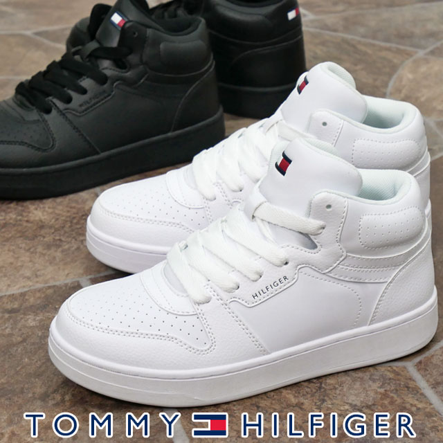 ＼最大10％クーポン有／トミー ヒルフィガー TOMMY HILFIGER ジュニア キッズ スニーカー ケード ミッド カジュアルシューズ ミッドカット TH100911C ホワイト 白 TH100921C ブラック 黒 靴 送料無料 あす楽 evid