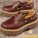 ＼ポイント8倍／ティンバーランド Timberland レディース 厚底 モカシン ストーン ストリート ボートシュー デッキシューズ チャンキーソール カジュアルシューズ TB0A2QDM バーガンディーフルグレイン 本革 靴 送料無料 あす楽 evidr 6