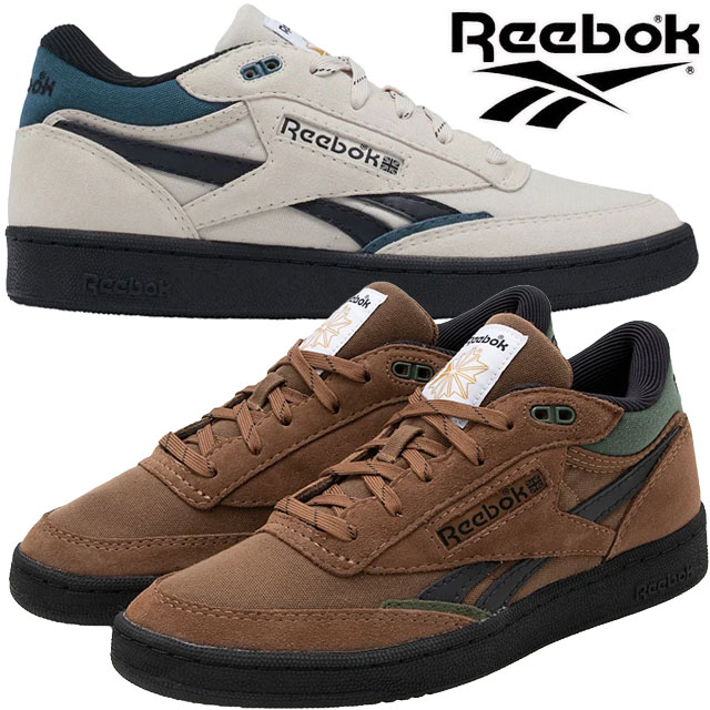 リーボック Reebok クラブC ミッド 2 リベンジ ビンテージ スニーカー メンズ レディース 靴 カジュアルシューズ ミッドカット 紐靴 100034038 ブラウン 100034039 スタッコー 送料無料 あす楽 evid |6