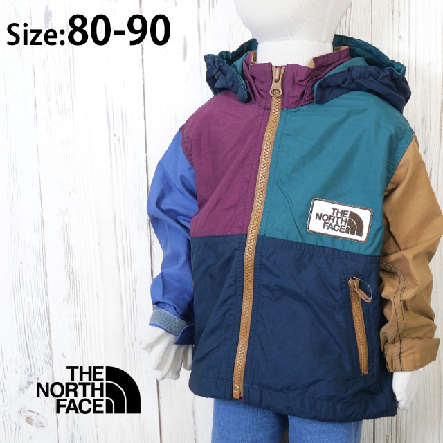 楽天シューマートワールド＼ポイント10倍／ザ・ノース・フェイス ウインドブレーカー ベビー キッズ グランドコンパクトジャケット NPB72312 アウター パーカー フード 男の子 女の子 子供服 UVカット トップス 上着 防寒 防風 撥水 アウトドア キャンプ マルチカラー4 evid o-sg メール便送料無料