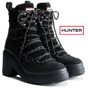 \ポイント7倍/ハンター HUNTER レディース ブーツ WFP1108LNY ミッド レースアップ レザー ヒールブーツ ハイヒール ショートブーツ アンク...