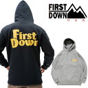 ファーストダウン FIRST DOWN メンズ パーカー F572043 プリント フーディ コットン スウェット トップス 長袖 裏起毛 防寒対策 アパレル ネイビー グレー 服 送料無料 あす楽 evid