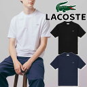 ラコステ ペアTシャツ ラコステ Tシャツ メンズ TH5582 アウトラインクロッククルーネックTシャツ 半袖 トップス ティーシャツ カットソー ウエア アパレル 服 シンプル ワンポイント レディース わに 刺繍 ロゴ 綿100％ 丸首 白 黒 紺 evidr メール便送料無料