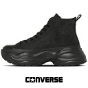 コンバース スニーカー ハイカット 厚底 レザー オールスター (R) サージトレーナー HI レディース 黒 靴 カジュアル 31313140 ブラックモノクローム 5cmヒール レースアップ converse 送料無料 最強翌日配送 evid2 |6