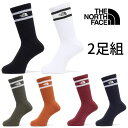 \ポイント7倍/ザ・ノース・フェイス 靴下 メンズ NN82502 レディース フリー ラン 2P クルー ロゴ クルーソックス オーガニックコットン 抗菌 防...