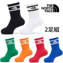 \10日14時まで当日出荷/ザ・ノース・フェイス 靴下 キッズ ベビー NNJ82511 男の子 ソックス 女の子 TNF ラン 2P クルー ロゴ クルーソッ...