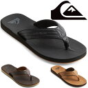 \ポイント7倍/クイックシルバー トングサンダル メンズ CARVER NUBUCK ペタンコ底 ビーチサンダル カジュアルシューズ コンフォートサンダル ビー...