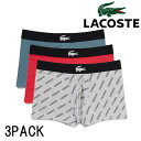 \8%クーポン有 7/18限定/ラコステ ボクサーパンツ メンズ 5H1288 3パックロゴプリントストレッチコットントランクショーツパンツ 下着 3枚組 インナー アンダーウェア トランクス 3枚セット プレゼント バレンタイン 青 赤 灰 ロゴ 柄 最強翌日配送 送料無料 evid