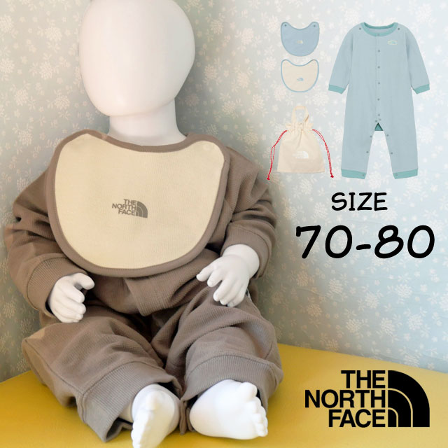 \最大1000円クーポン有/ザ・ノース・フェイス ベビー服 ベビー NTB82402 ベビーロングスリーブロンパース&2Pビブ 長袖 つなぎ スタイ よだれかけ...