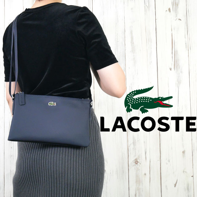 ラコステ ショルダーポーチ レディース NF1887PM L.12.12 コンセプト フラットポーチ メンズ バッグ アクセサリー ワニ ロゴ ショルダーバッグ コンパクト ブランド シンプル カジュアル きれいめ 紺 青 最強翌日配送 メール便送料無料 evidr