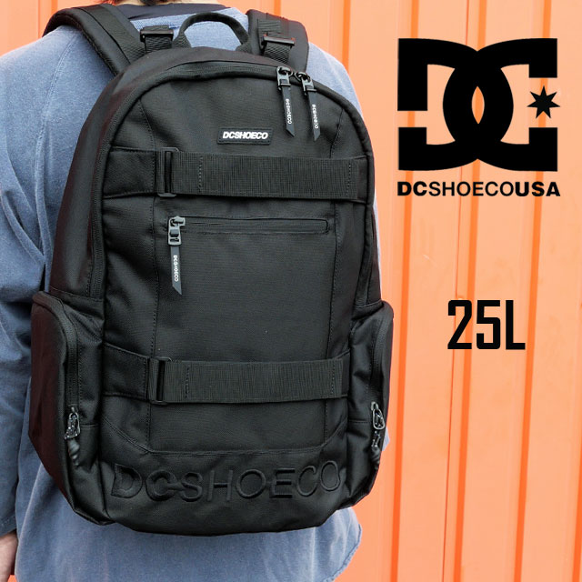 Rakuten - ディーシーシューズ リュックサック デイバック メンズ DBP261215 BREED 5 バッグ 25L スケボー DCシューズ スケートボード デイパック スケボーバッグ かばん リュックサック ラバーロゴ ストリート スポーツ 黒 最強翌日配送 送料無料 evid