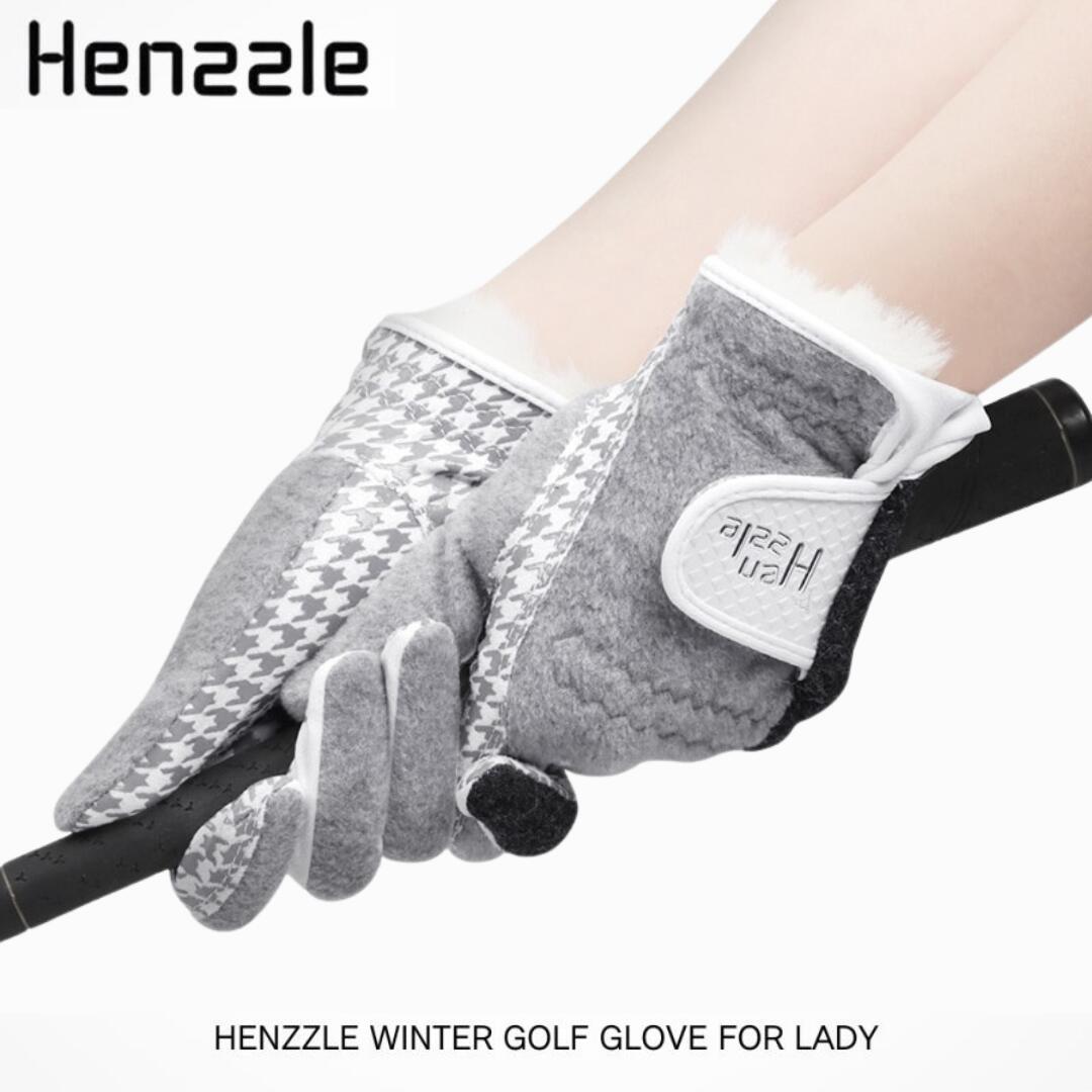 ゴルフグローブ 両手 冬 防寒 手 手袋 手甲 レディース 18号 19号 20号 21号 高機能ポーラフリース生地 ファー付き シリコンコーティング 滑りにくい グリップ 安定感 フィット感 立体ベルクロ 耐久性 長時間屋外使用可能 スイングサポート (HENZZLE)のサムネイル