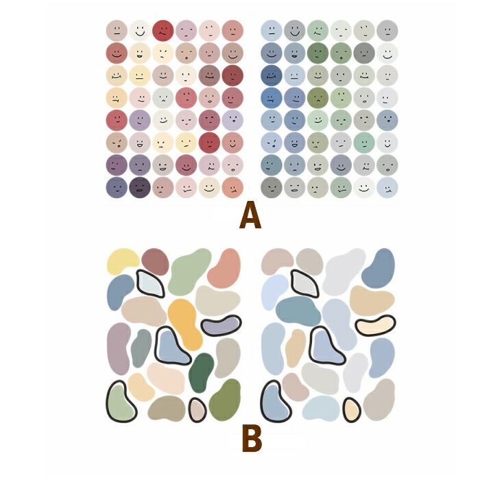 ほわんほわん ステッカー 2シート入 (s32) かおシール わたがしシール カラフル きれい色 中間色 パステルカラー 顔 わたあめ にこにこ ぷんぷん おしゃれ かわいい 癒し 珍しい ノート カレンダー デコ bujo コラージュ シール 2