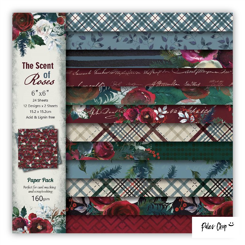 THEBASICS　赤系花 チェック背景紙セット(k986)12枚入 花 おしゃれ 包装 使いやすい 背景紙 厚め デザ..