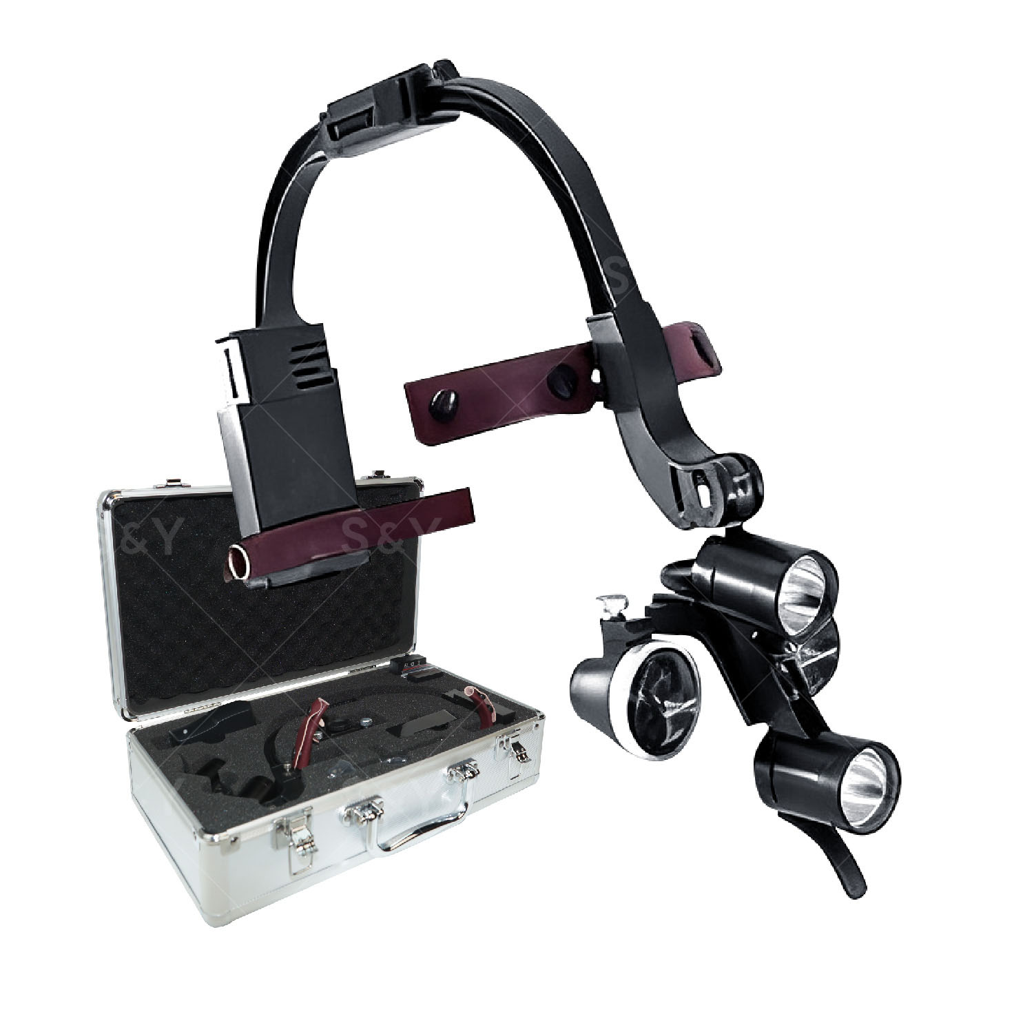 Kurflo ヘッドルーペ （ライト付き） ヘッドバンド拡大鏡 1.5X-3.5X ヘッドマウントタイプ