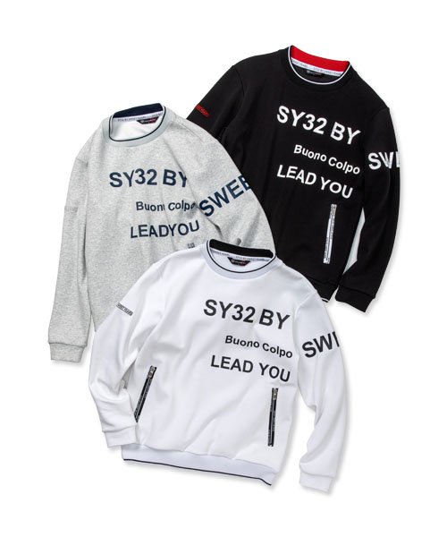 モックネックシャツ スウェット素材◆DOUBLE FACE MOCK SWEAT SHIRTS◆SY32 by SWEET YEARS GOLF SYG-23S08