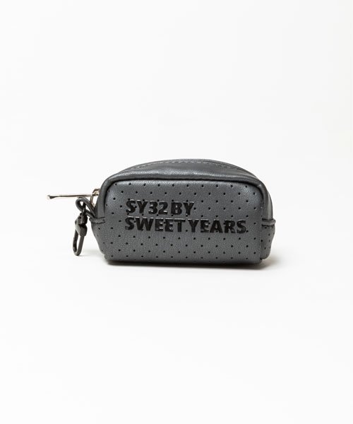 パンチングレザー ボールポーチ シルバー◆PUNCHING DOT BALL CASE◆SY32 by SWEET YEARS GOLF SYG-23S112