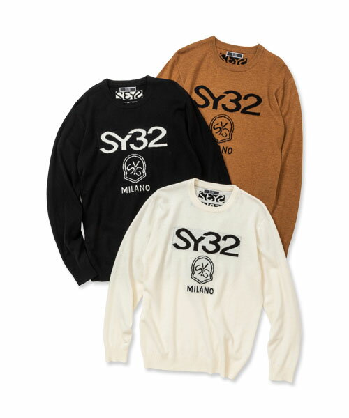 クルーネックニット SY32ゴルフ 男性◆WASHABLE WOOL SWEATER｜MEN'S◆SY32 by SWEET YEARS GOLF[SYG-23A001ABS] 1