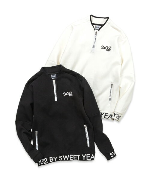 ダンボールニット プルオーバージャケット SY32 男性◆DOUBLE KNIT H-ZIP SWEAT SHIRTS｜MEN'S◆SY32 by SWEET YEARS GOLF[SYG-24SABS19]