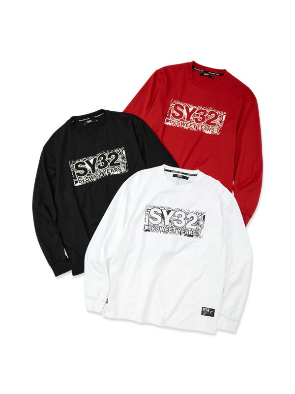 樂天商城 - ハートパターンボックスロゴ ロングスリーブTシャツ◆HEART PATTERN BOX LOGO L/S TEE◆SY32 by SWEET YEARS エスワイサーティトゥバイスウィートイヤーズ [15501]