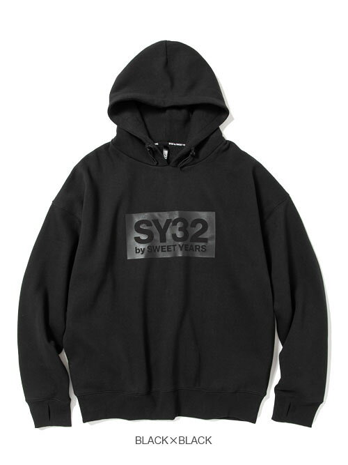 【楽天スーパーSALE 対象商品】パーカー フーディー ビッグシルエット 裏起毛 保温 ポケット フィンガーホール S/M/L/XL/XXL LL/3L ◆BOX LOGO BIG SILHOUETTE HOODIE◆ SY32 by SWEET YEARS エスワイサーティトゥバイスウィートイヤーズ [TNS1749]