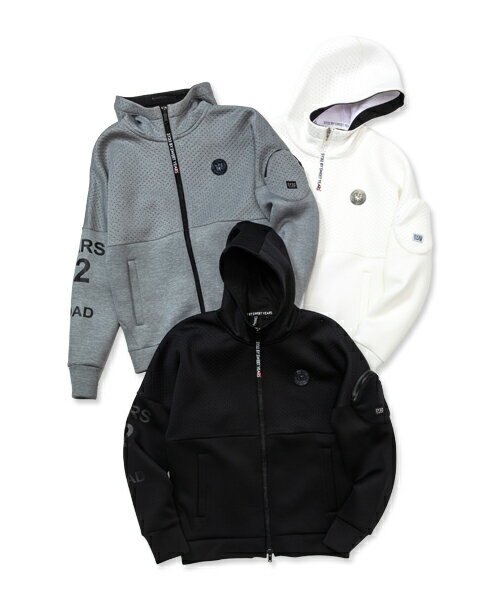 【26400→30％OFF】ダンボールニット フルジップジャケット SY32ゴルフ 男性◆PUNCHING ZIP UP HOOD PARKA｜MEN'S◆SY32 by SWEET YEARS GOLF[SYG-24S07]