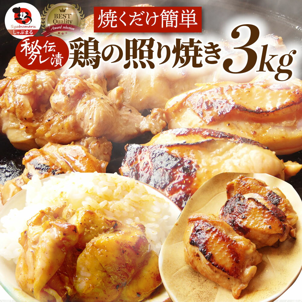 鶏の照り焼き メガ盛り 3kg 500g×6p 焼くだけ簡単！秘伝のタレ漬け 鶏肉 テリヤキ もも タレ たれ漬 冷..