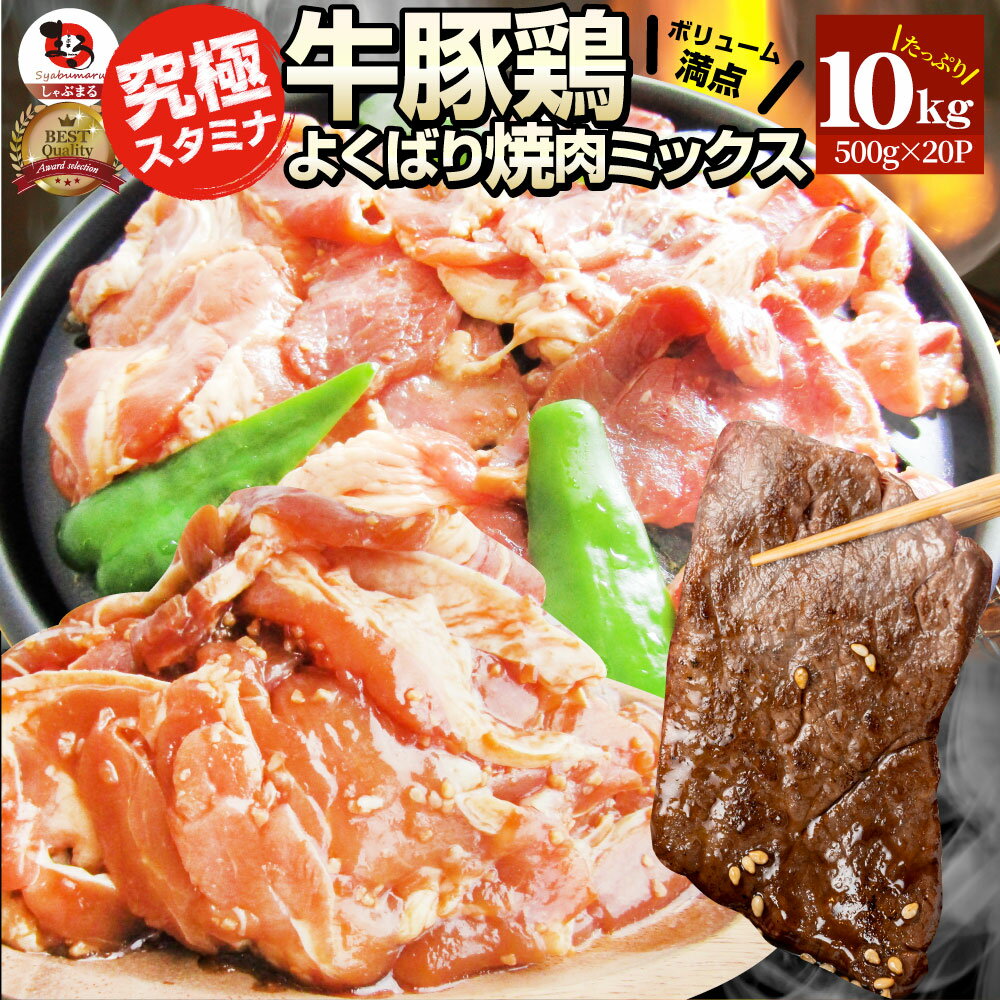 【6/1(土)24h限定★エントリーで最大P20倍】焼肉 ざんまい 牛豚鶏よくばり焼肉ミックス 10kg(500g×20) ..