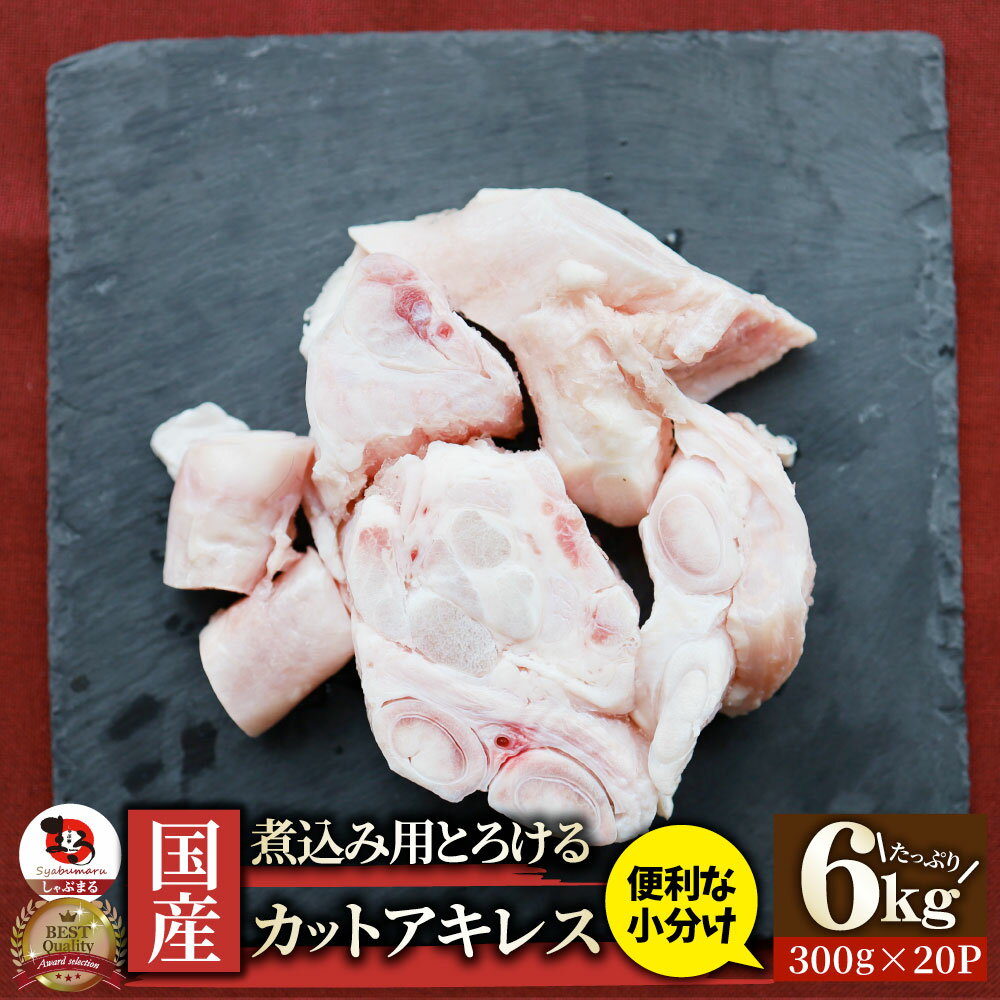 国産 カット アキレス 6kg(300g×20) 便利な小分け 煮込み用 とろける 牛すじ 牛 スジ 冷凍 肉 食べ物 食品 あす楽 通販 グルメ