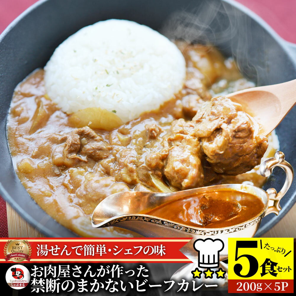 【5/20(月)24h限定★エントリーで最大P20倍】カレー ビーフカレー 200g×5食セット お肉屋さんが作った禁..