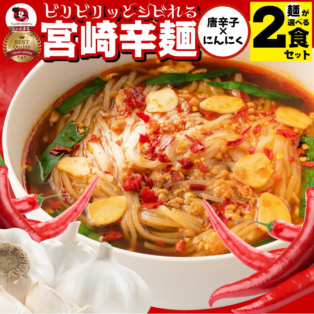 【5/20(月)24h限定★エントリーで最大P20倍】1000円 ポッキリ ラーメン 宮崎辛麺 ご当地ラーメン2食 スープ付 (乾燥具材) 辛麺 激辛 簡単 本格 辛いラーメン ポイント消化 ご当地グルメ 産直 お試し 取り寄せ 送料無料